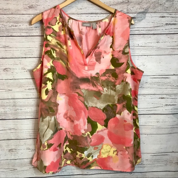 Chico's Tops - Chico’s Sleeveless Pink Floral Top Size Large (3)